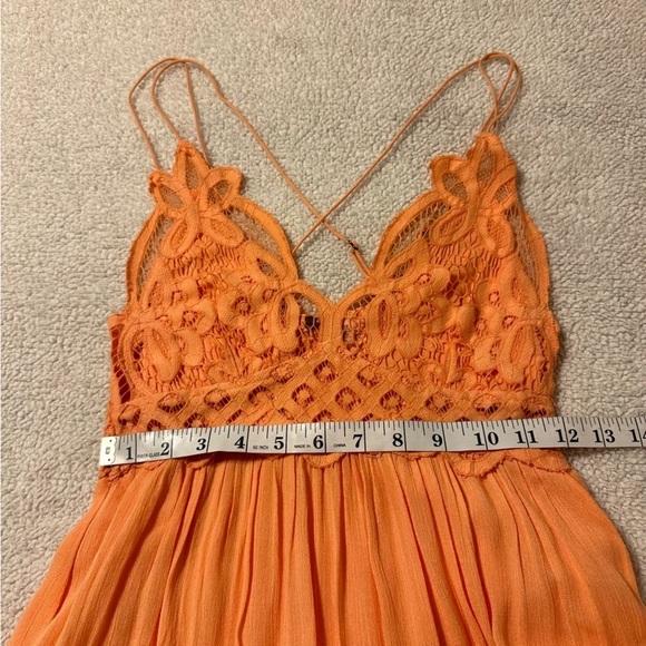 Free People Adella Maxi Slip Dress Coral Orange FP One - Picture 9 of 15
